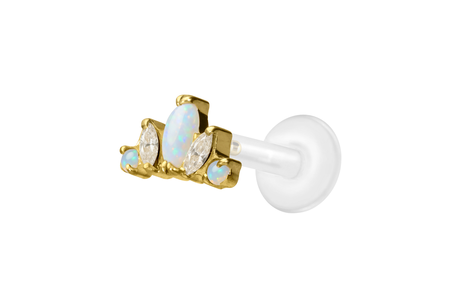 PTFE Labret Piercing mit Innengewinde + Titan-Aufsatz LOTUSBLÜTE